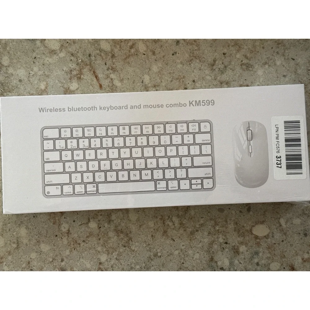 Wireless‎ Bluetooth Keyboard and Mouse Combo KM599 White Ultra Slim Set